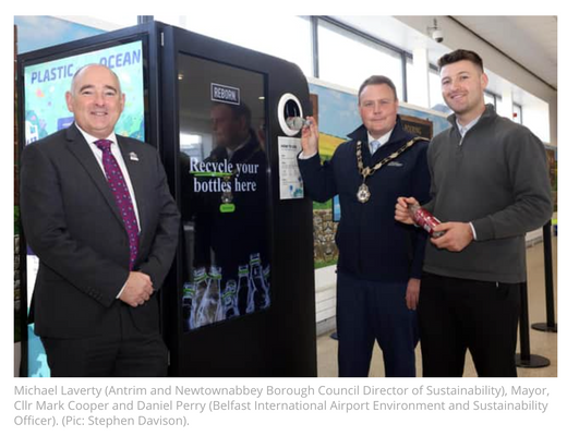 Reverse vending' machines launched at Belfast International Airport - Mayor, Cllr Mark Cooper